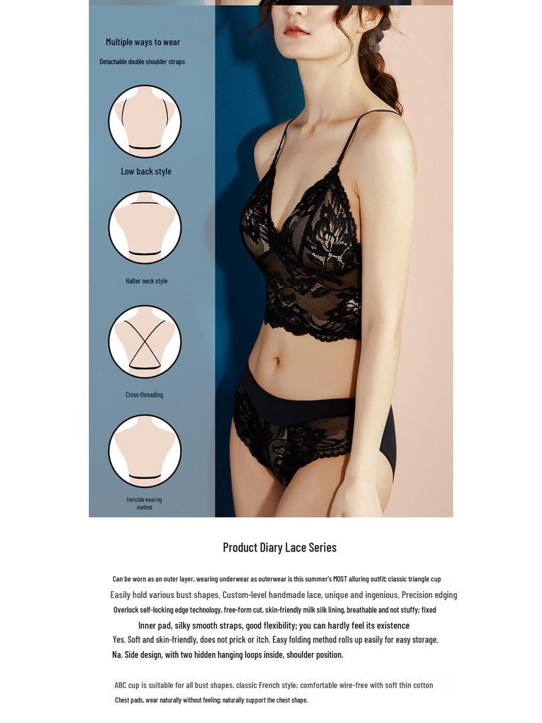 Damen rückenfreies Triangel-Cup ultradünnes Camisole: Kabelloser unsichtbarer Neckholder-BH mit mehreren Trageoptionen.