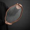 Japanese-style Wood Tray Retro Glass Tray Cake Candy Kung Fu Tea Jewelry Decor Tray Dessert Storage Dish Home Decor Posing Prop