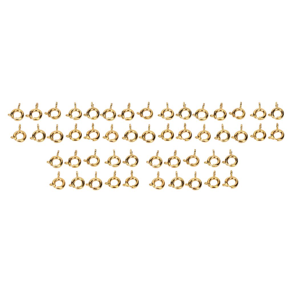 50 Pcs Spring Ring Clasps 6mm Diameter 1.5mm Hole Decorative Copper Round Clasps for Jewellery Gold