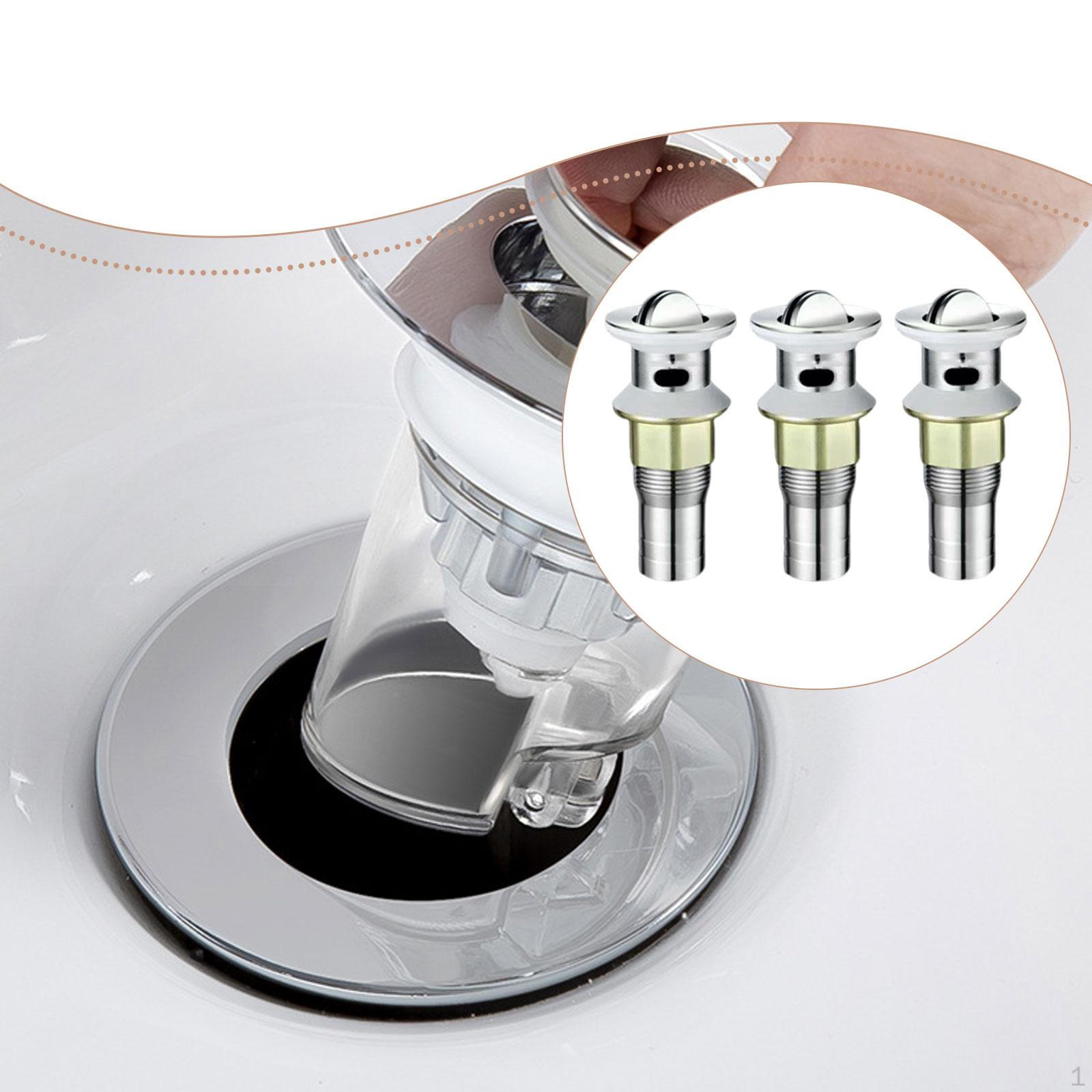 

3 Pieces Bathroom Sink Drain Replacement with Detachable Strainer Basket Sturdy Simple Assembly Style C