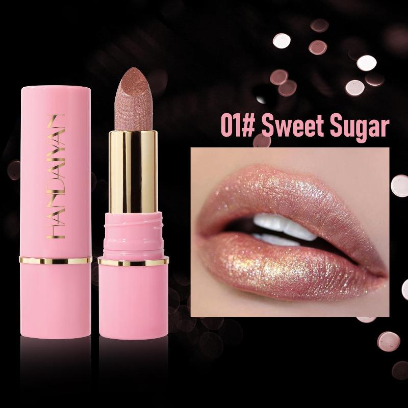 Rossetto perlescente lucido diamante Rossetto esplosivo Rossetto paillettes Rossetto glitterato lucido fine a lunga tenuta, impermeabile e idratante