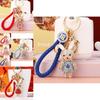 Cute Creative Metal Rabbit Keychain With Rhinestone Flower Dress For Women Gifts