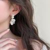 Copper Micro-Inlaid Zircon Petal Earrings Women'S Niche Design Sense Fashion Temperament Retro Flower Earrings