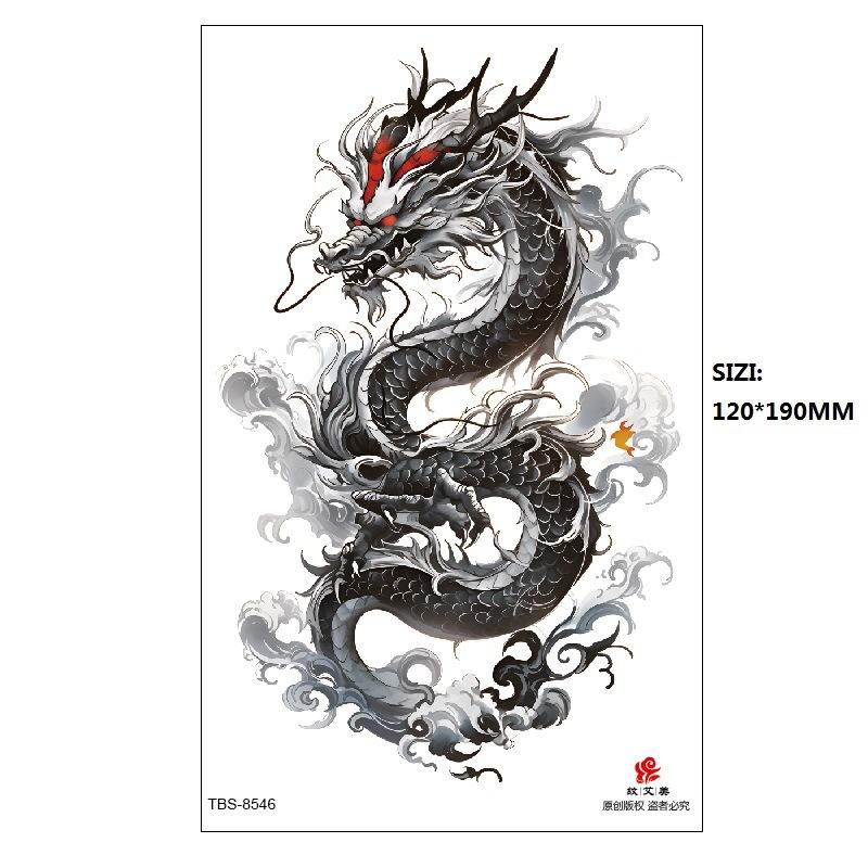 Traditional Men'S Totem Big Spider Dragon Water Transfer Simulation Tattoo Disposable Tattoo Sticker