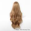 Long Golden Blonde Wave Synthetic Wigs with Bangs for Women Golden Brown Natural Cosplay Costume Daily Hair Wigs Heat Resistant
