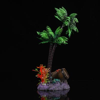 1Pcs Premium Realistic Coconut Tree Artificial Plant for Aquariums Fish Tank Decor Natural-Looking Safe Plastic Ornament