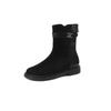 Autumn and Winter Low-heeled Knight Boots Women's Thick-soled Non-slip Large-size Women's Boots New Square-heeled Round-head Rear Zipper Mid-tube Boot
