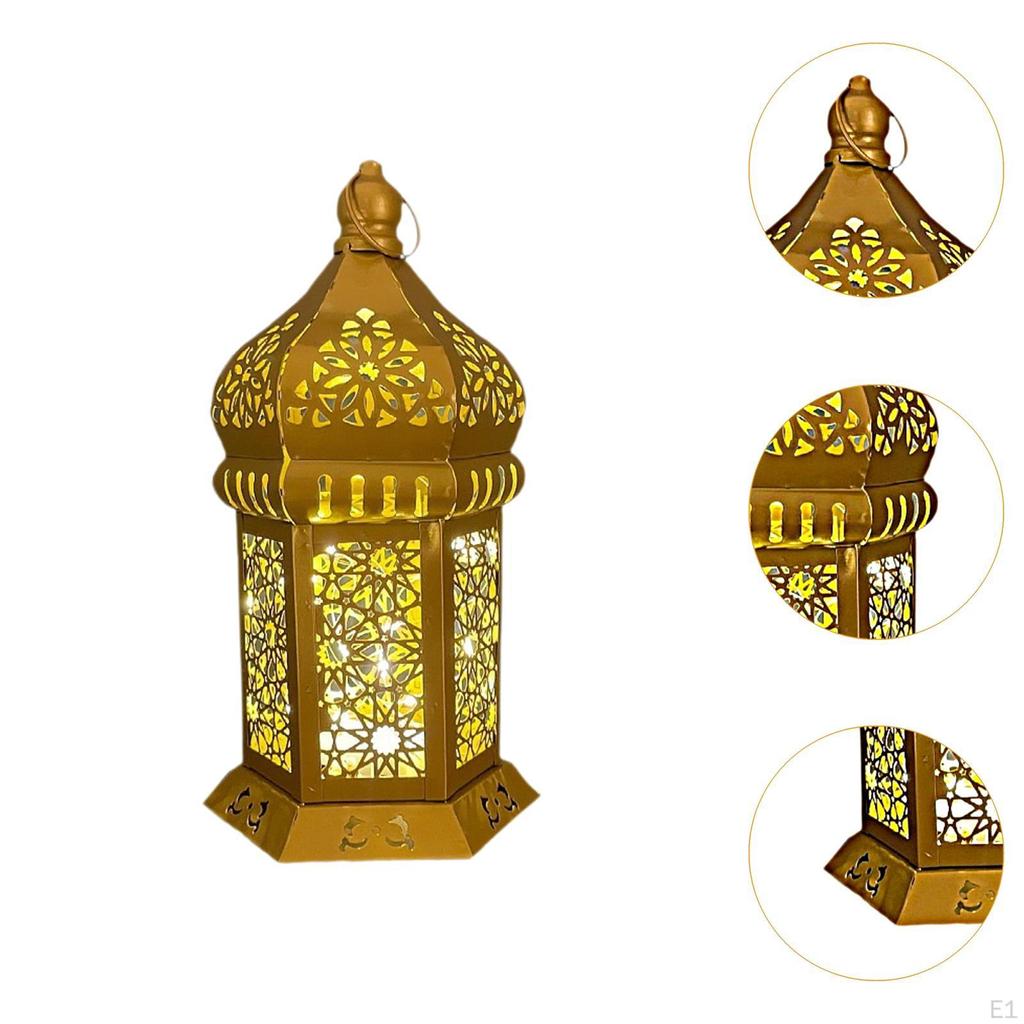 Dekorative Hängelaterne aus Metall, Nachtlampe, Verschnörkelte Licht-Eisenkunst,