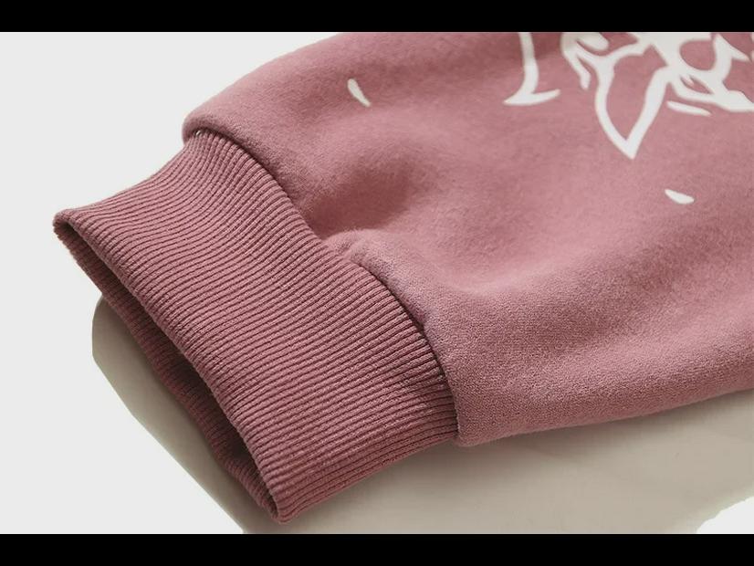 Ouyang Nana's Rust Red Graffiti Mud-Dyed Velvet Hoodie (Unisex)