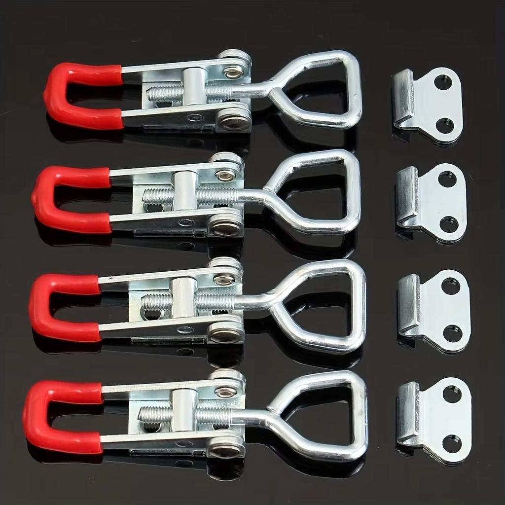 4pcs Heavy Duty Iron Adjustable Strap Latch Latch Latch Latch Latch Clamp Bolt Type Quick Clamp Accessories Horizontal Clamp