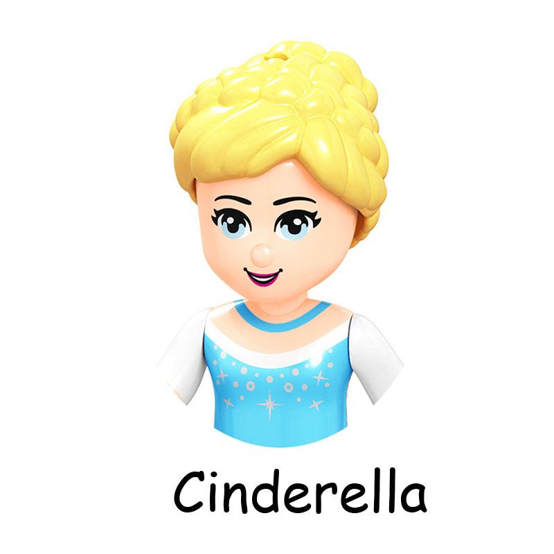 Non-Toxic Fairy Tale Princess Children Belle Beast Cinderalla Anna Olivia Model Figure Blocks Construction Building Bricks Toys For Children