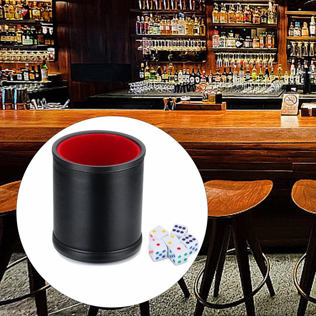 Bar Würfel Schüttelbecher für professionelles Tischbrettspiel Würfelbecher PU-Leder Stabil Robust Bequemes Handgefühl