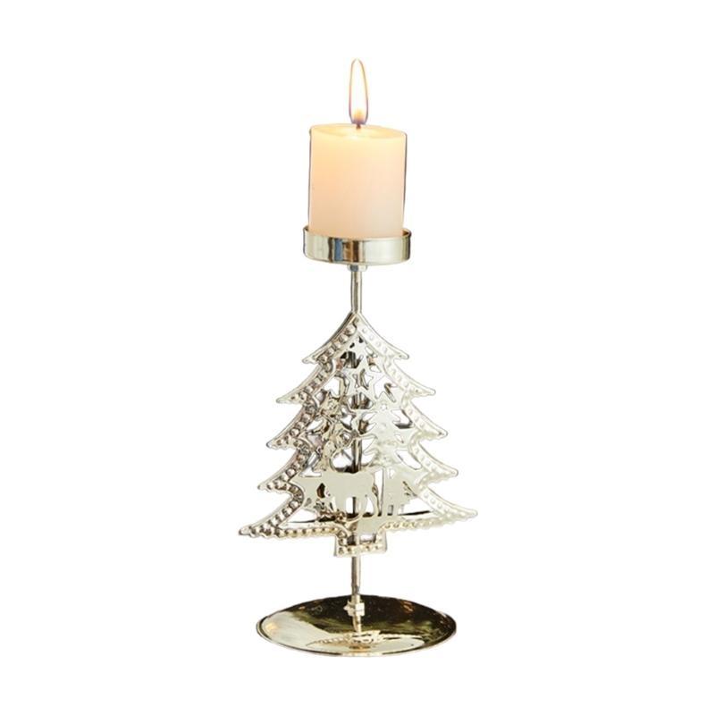 Christmas Holders Christmas Iron Art Candlestick Table Ornament Home Xmases Party Decors Decorative Stand