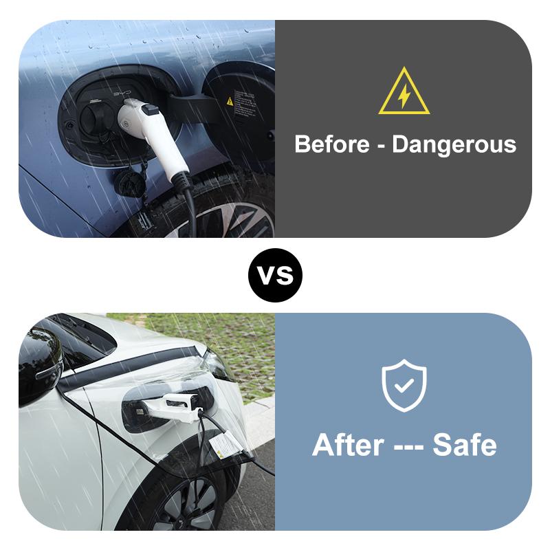 EV Charger Port Cover Fashion Electric Car Charger Plug Cover Outdoor Waterproof Winter Snow Rain Magnetic Attachment