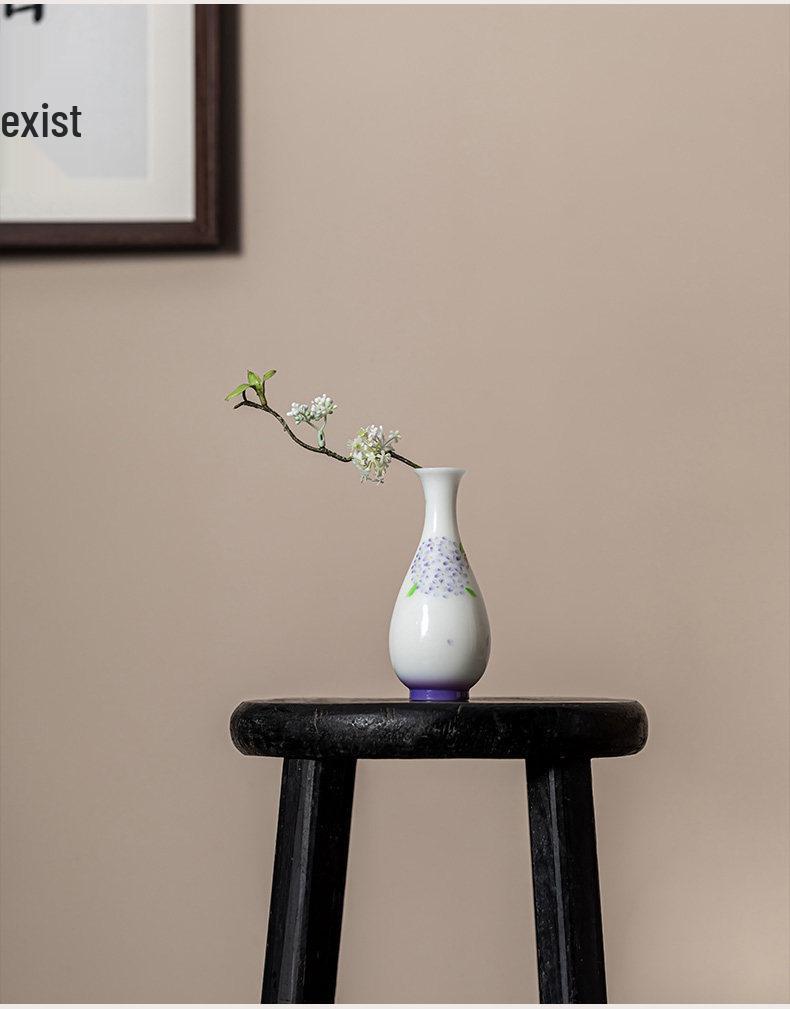 Elegant Jade Porcelain Vase - Hand-Painted Ceramic for Tea Ceremony, Flower Arrangement, and Home Decor with Gift Box Packaging