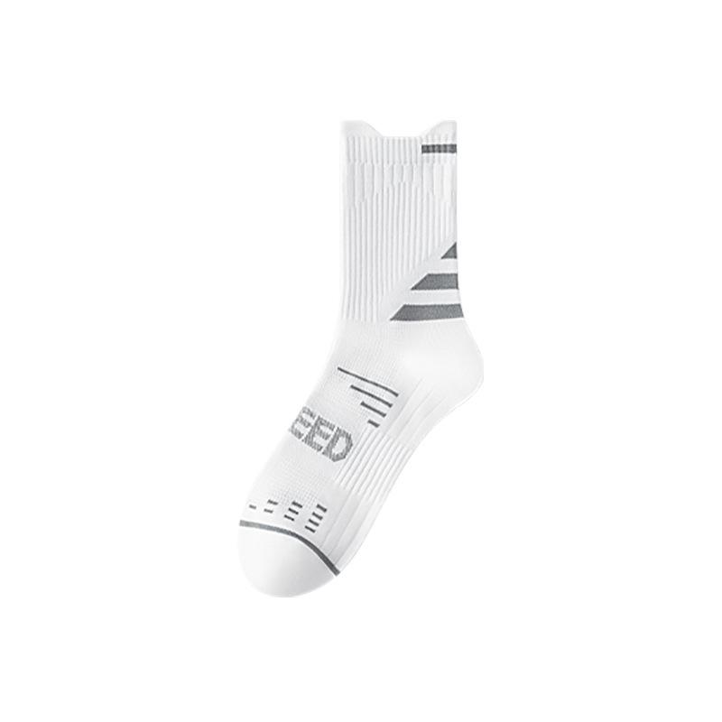 Men's Spring-Summer Cotton Mid-Calf Sports Socks - Breathable, Sweat-Absorbing for Running and Basketball