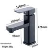TLXT Stainless Steel Black Square Basin Faucet
