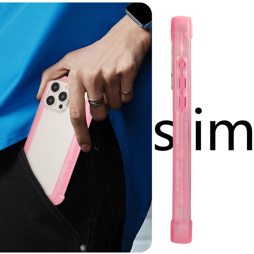 For iPhone 15 Pro Case Non-Slip Side Edge TPU+PC Matte Phone Cover