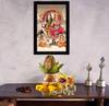IBA Indianbeautifulart Lord Shiva & Parvati With Lord Ganesh & Krishna Picture Frame Religious Poster Black Wall Frame