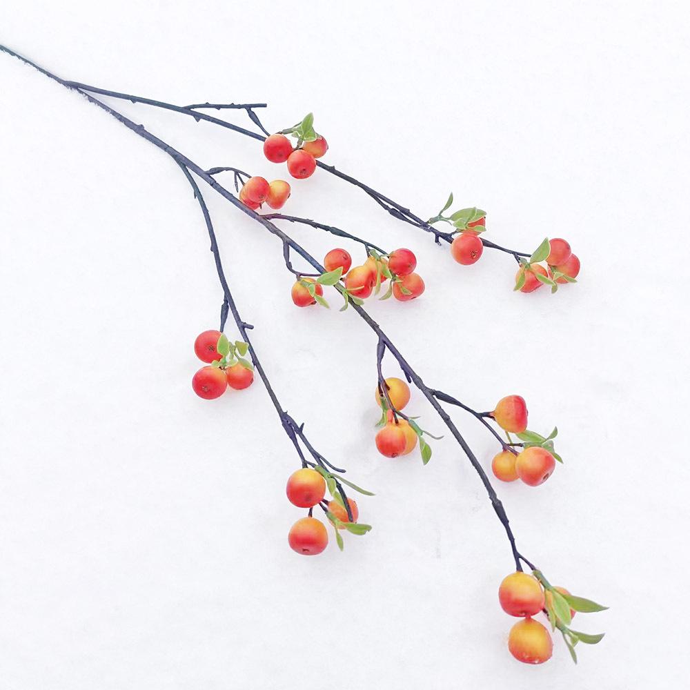 Simulation Small Apple Branch Pulp Fruit European Light Luxury Home Living Room New Year'S Decoration Flower Red Fruit Fortune Fruit Festive