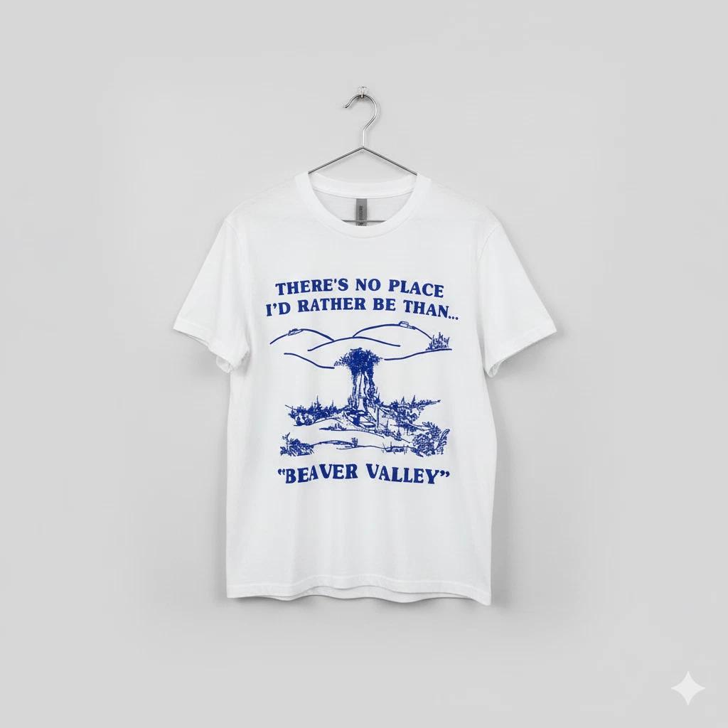 Unisex Adult Vintage Quote Beaver Valley Vintage Landscape Quote Gr... M