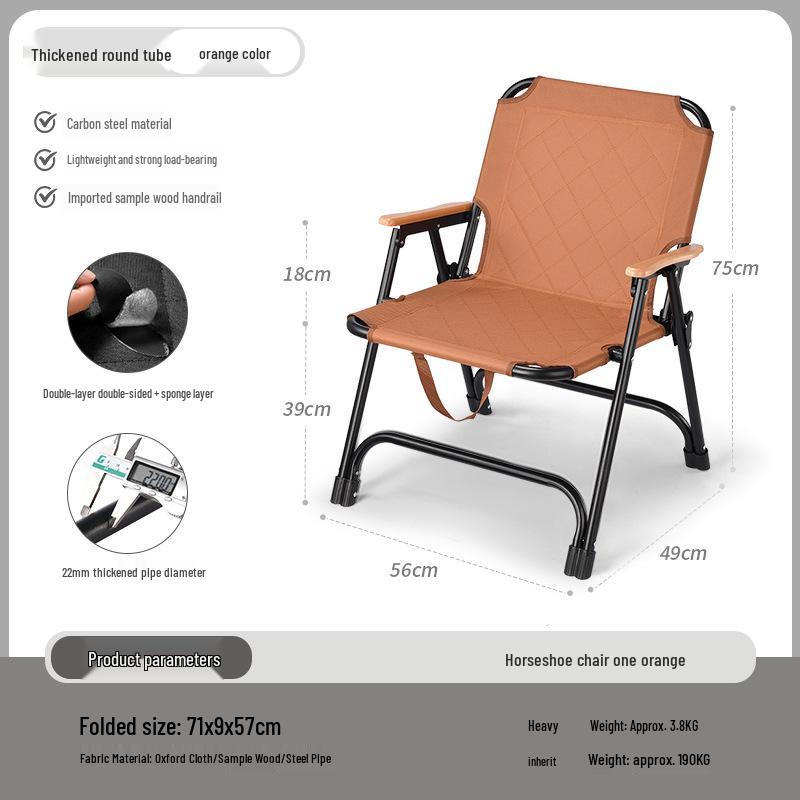 Carbon Steel Camping Folding Table & Kermit Chair Set - Metal Outdoor Roll-up