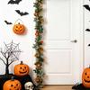 Artificial Pumpkin Maple Leaf Garland 67in Faux Vine Decorative Fall Harvest Fireplace Mantel Cabinet Hanging Ornament for Home