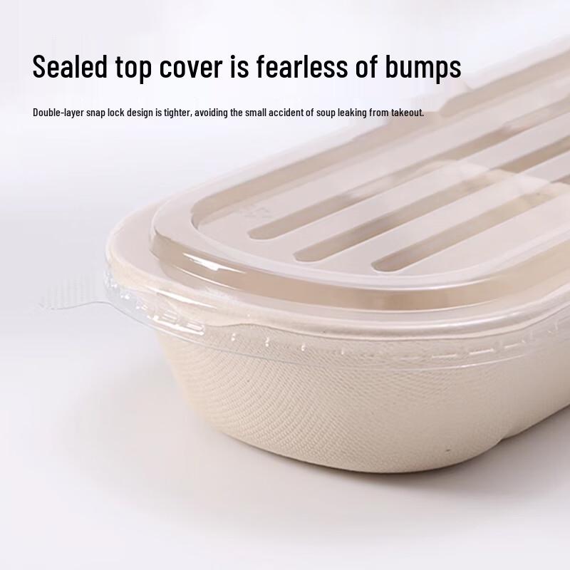 Chef's Choice Compostable Sugarcane Pulp Meal Containers with Lids