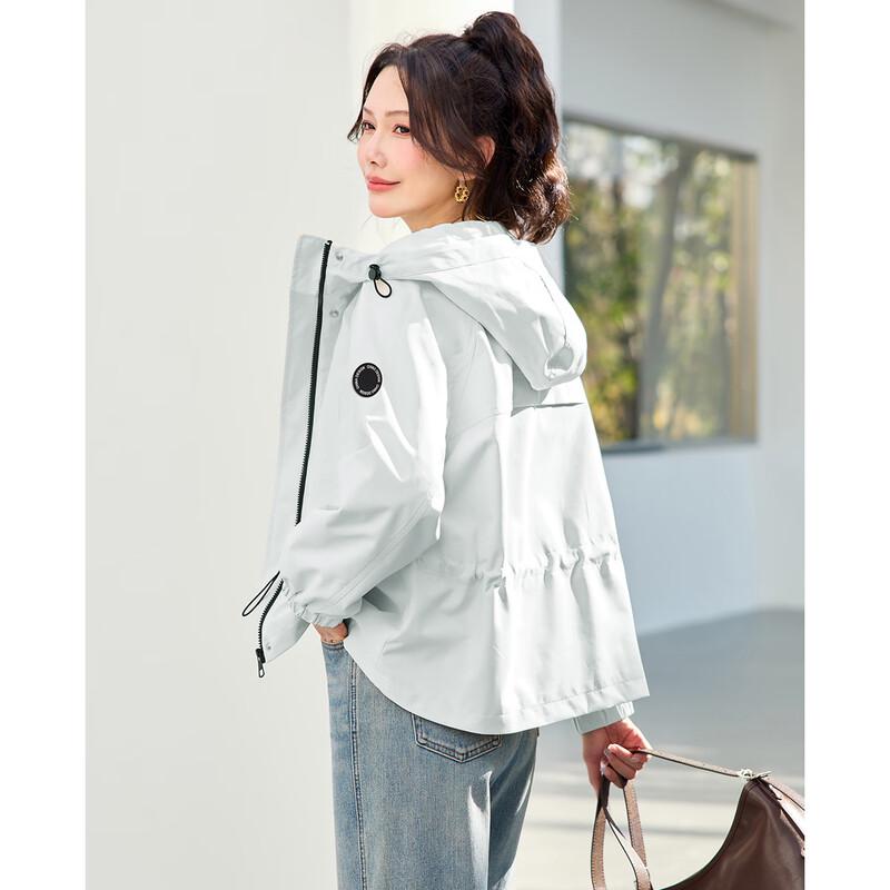 TERRE BLEUE Damen Kurzparka Jacke mit Kapuze