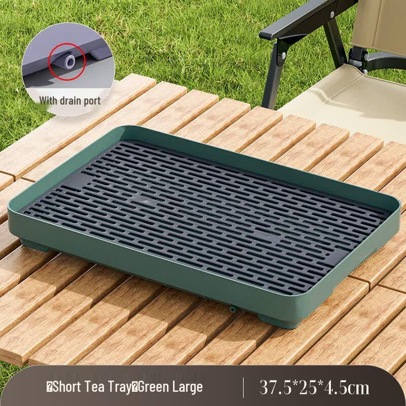 Portable Double-Layer Draining Tea Tray