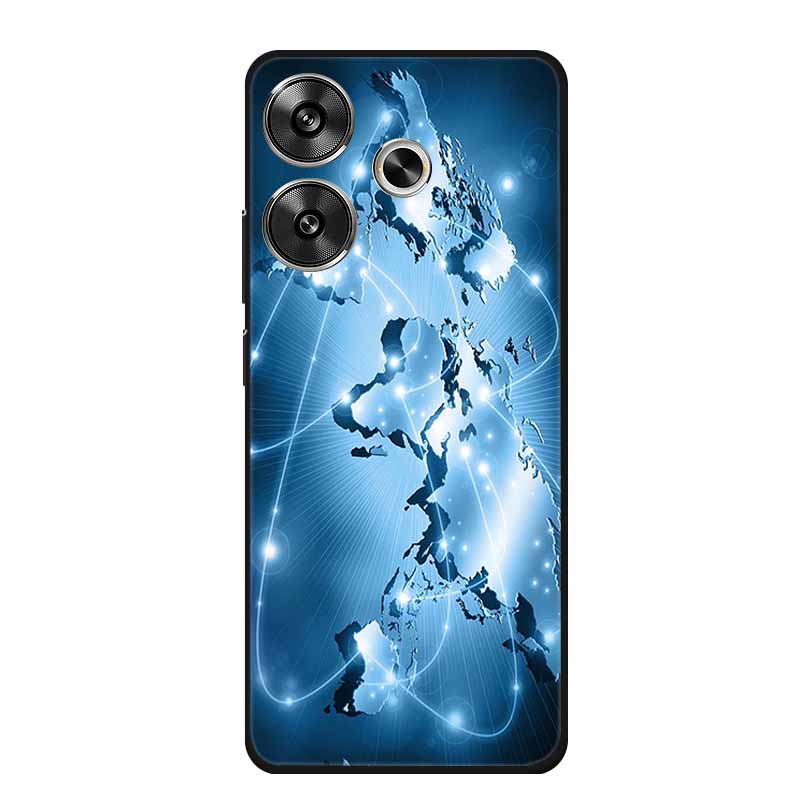 6.79" For Poco M6 4G Case POCOM6 Phone Cover Black Silicone Soft Back Cover Case For Xiaomi Poco M6 4G Case M 6 Protective Coque