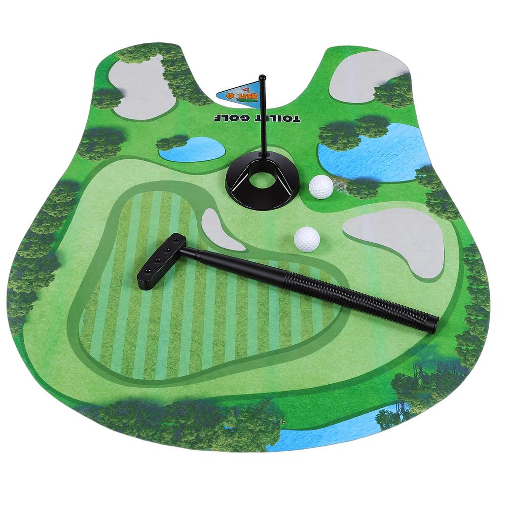 Indoor Putting Kit, Bathroom Golf Game for Adults with Portable Mat, Fun Toilet Time Sports Toy for Home Office