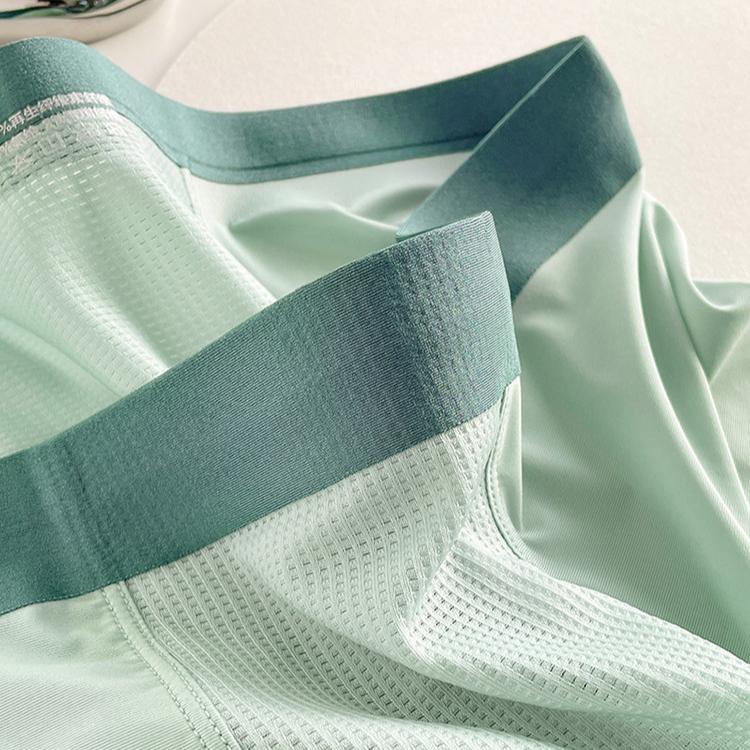 3pcs Men's Ice Silk Seamless Underwear Men's Ice Silk Summer Men's Boxer Shorts Mesh Breathable Boxer Brief
