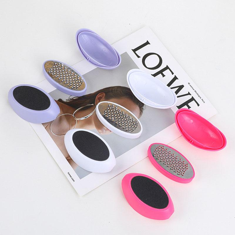 1 Stück Pediküre Fußpflege Werkzeug Fußfeile Peeling Hornhaut Nagelhautentferner Heimgebrauch Edelstahl Massagepflege Ovale Eiform