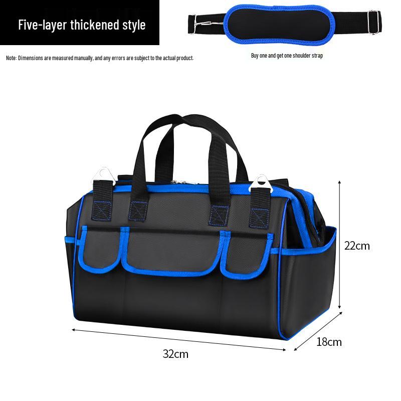Heavy-Duty Waterproof Tool Bag - Durable, Multi-Functional, and Portable for Carpenters and Electricians