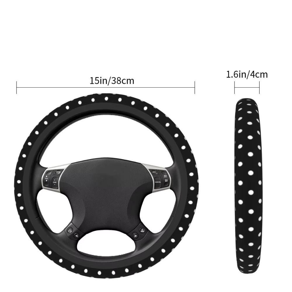 Leather Material Steering Wheel Cover Comfortable Hand Feel Universal Steering Cover Car Interior