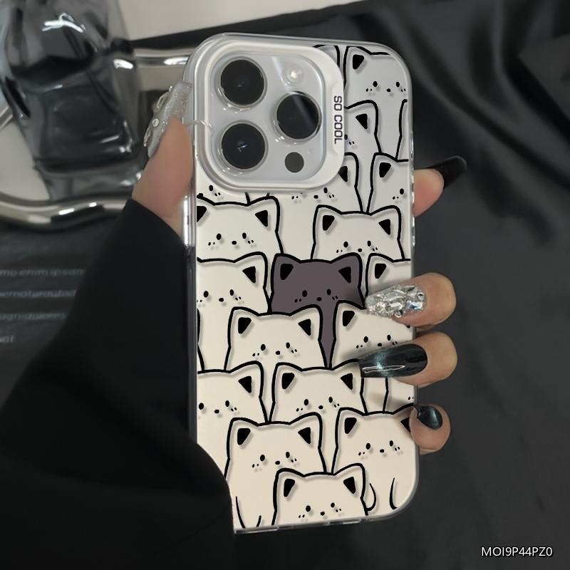 Cute Cartoon Cat Pattern Design Phone Case For iPhone 17 16 11 12 13 14 15 Pro Max X XS XR 8 7 Plus 17E 16E Air Shockproof Cover