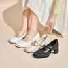 With Medium Heels Block Heel Japanese Style Lolita Gothic Women's Shoes Square Toe Mary Jane Ladies Pumps Chunky Fashion Young