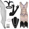 Hot Sale Vintage Sequins Tassel Dress Prom Evening Dress Accessories Set