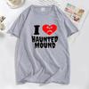 Sematary I Love Haunted Mound T-Shirts Popular Trend Heart Shape Print T Shirt for Men Funny Streeetwear Cotton T Shirt Clothing