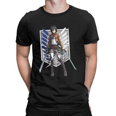 Shingeki No Kyojin Mikasa Soldat Ackerman Attack On Titan Shingeki Manga Kurzarm AOT Anime T-Shirt für Herren Baumwolle 6XL Oberteile