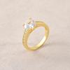 Smooth-edged Heart-shaped Diamond Ring with Micro-set Zirconia, Open Design, Fashionable and Versatile.