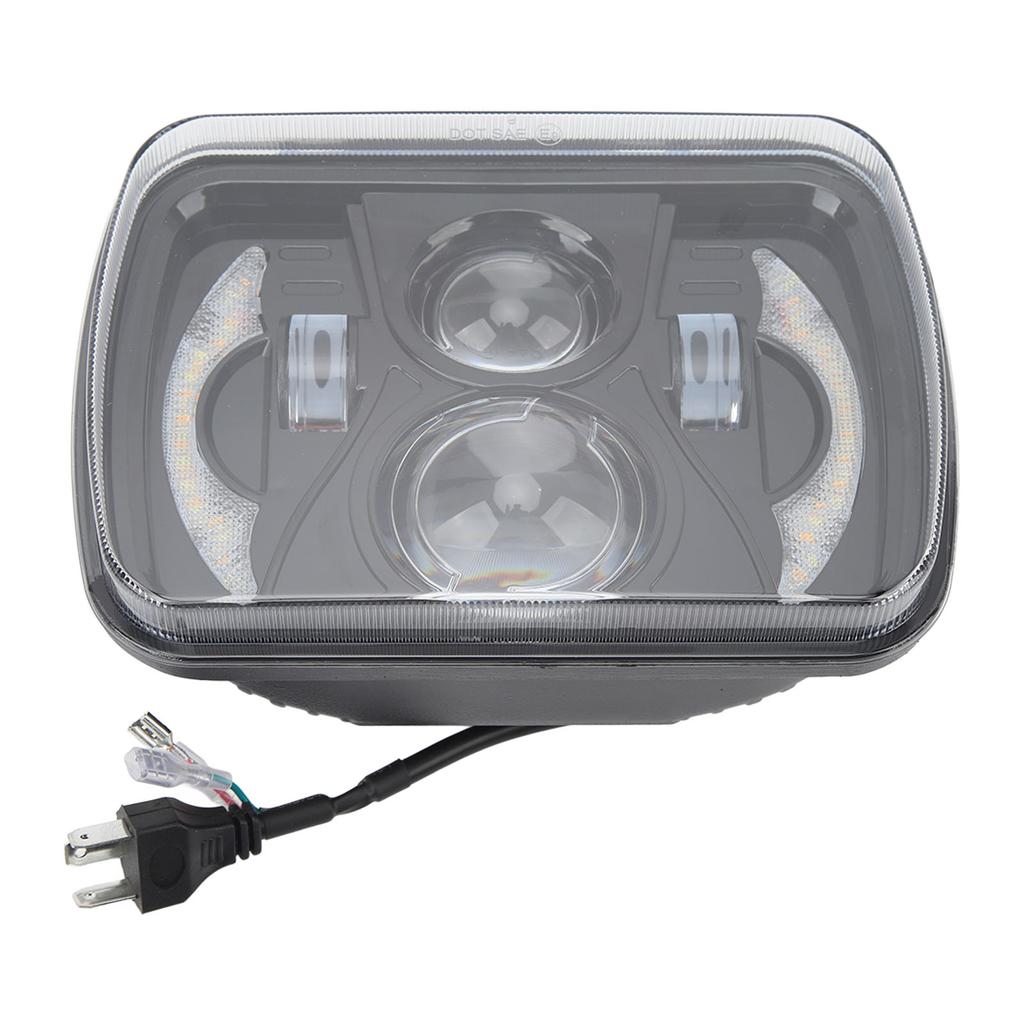 Car Square Headlight LED DRL Headlamp Turn Signal Water Resistant High Transmittance Light 12 to 48V