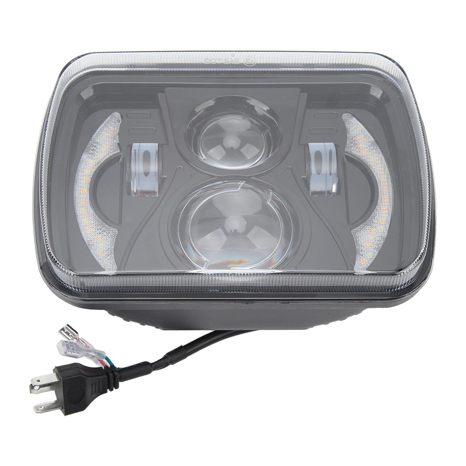 Car Square Headlight LED DRL Headlamp Turn Signal Water Resistant High Transmittance Light 12 to 48V