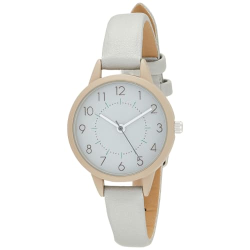 

Fieldwork Analogue Ruffle Watch with Nuanced Colors and Leather Strap, ASS160-3, Women s, Gray