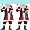 Luxurious Velvet Santa Claus Suit For Christmas Celebrations And Cosplay Parties