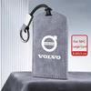 1Pc Durable Suede Leather Car Key Card Holder with Key Ring for XC40 XC60 XC90 S60 S90 V50 V70 V60 V40 S80 EX30 EX90 AWD