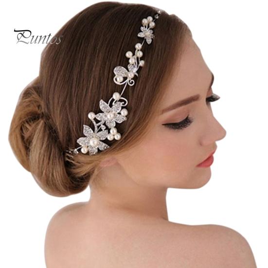 Bridal Accessories Fashion Women Rhinestone Flower Wedding Hair Decorations Party Headband Headdress Jewelry