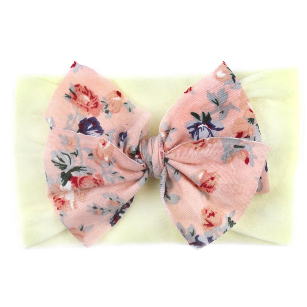 Bohemian Style Elastic Bow Nylon Headband for Babies and Kids