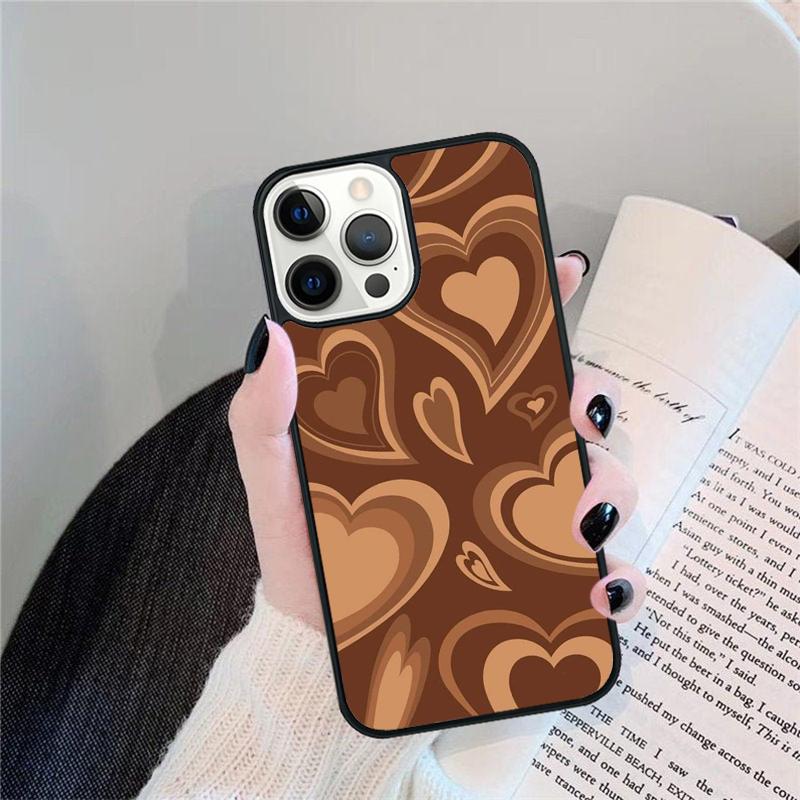 Latte Love Braunes Herz Ästhetische Handyhülle Für iPhone 17 Air 16 15 14 plus 12 13 Pro max Hülle Cover coque